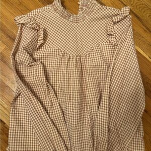 ANDREE BY UNIT Gingham Ruffle Blouse